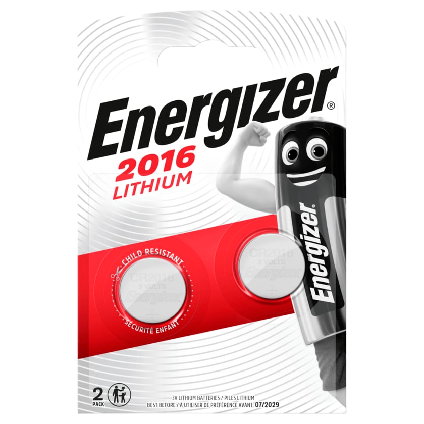 Energizer Knopfzellen Lithium CR2016 2 Stück